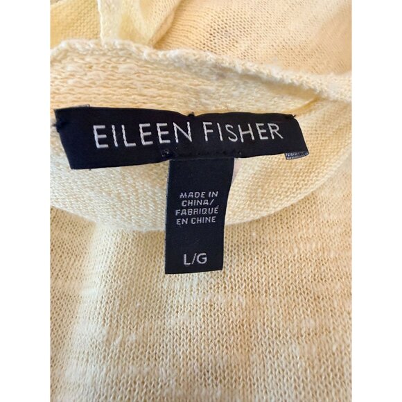 Eileen Fisher Organic Linen/Cotton Slub Knit Sweater – Soft Yellow – Size Large - Picture 14 of 15